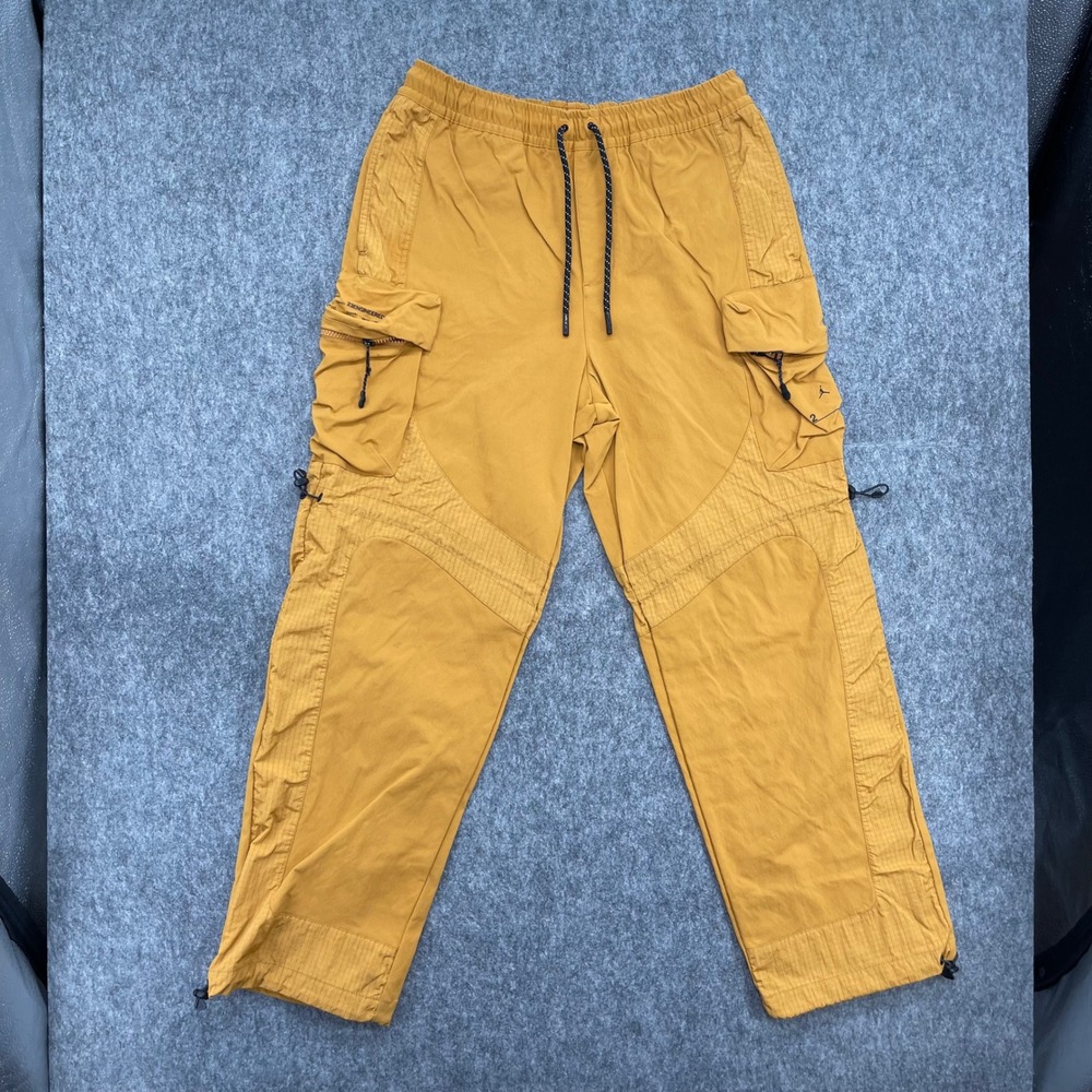 Jordan 23 Engineered Cargo Pants Mens Medium Mustard Yellow Nylon Utility